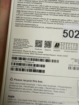 Prodám nový iPhone 16, 256GB, černý - 3