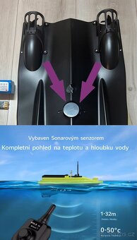Zavážecí loďka na ryby s senzorem hloubky a teploty (NOVÁ) - 3