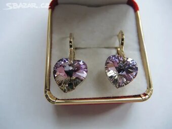 Náušnice Swarovski srdíčka Vitrail Ligh - 3