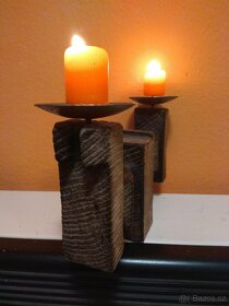 SVÍCEN na 2 svíčky dřevěný - 3