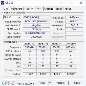 Paměti DDR3 HyperX Blu 2x4 GB 1600 MHz CL9 XMP - 3