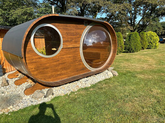 Venkovní oválná sauna s panoramatickým oknem - 3