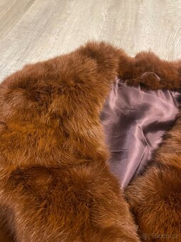 Krátký kabát kožich s límcem - 3