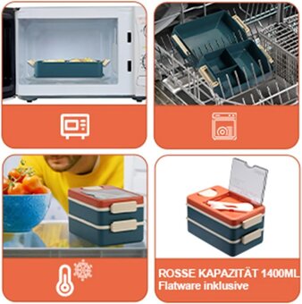 KingCorey Lunch Box 2000 ml, jídelní - svačinový box - 3