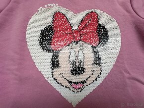 Dívčí růžová mikina, flitry, C&A, Disney Minnie, vel. 128 - 3