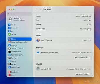MacBook Pro M2 2022 CTO /8GB RAM/256GB SSD/Záruka - 3
