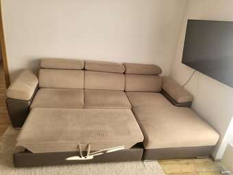 Rohová rozkládací sedačka s úložným prostorem - 3