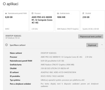 HP EliteBook 745 G3,AMD PRO A12,Win 10,SSD 256GB,RAM 8GB,14. - 3