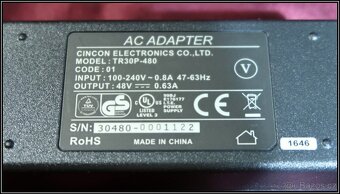 PoE adaptér Cincon TR30P-480 48V 30W - 3