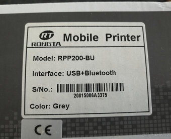 mobilní termo tiskárna Rongta RPP200-BU Bluetooth /ZÁNOVNÍ/ - 3