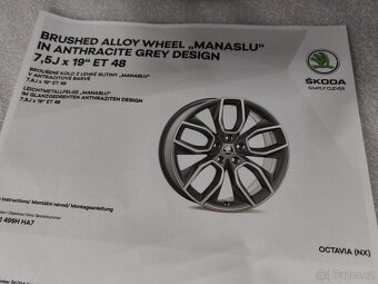 Originál alu Manaslu 19" na Škoda Octavia IV. NOVÉ 4ks - 3