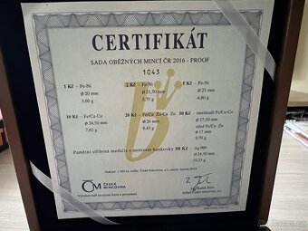 Sada oběžných mincí 2016 proof - dřevěná etue - 3