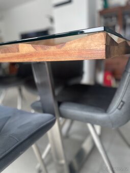 200X160 dřevěný stůl se skleněnou desku - 3