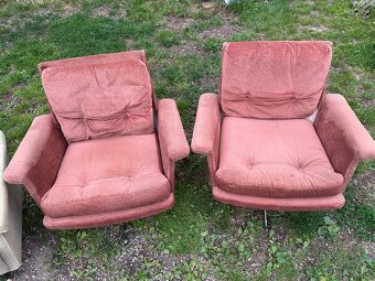RETRO otáčecí párová křesla - cena za pár 600,- - 3