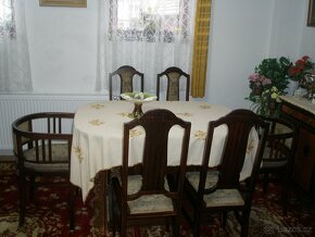 Starožitný nábytek, hodiny, židle, křesla, lustr, obraz,stůl - 3