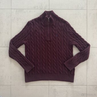 Ralph Lauren Polo vínový 1/4 zip svetr - 3