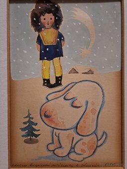 Jiří Trnka - akvarel Vánoce - 3