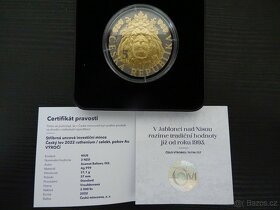 Stříbrná uncová investiční mince Český lev 2022 ruthenium - 3