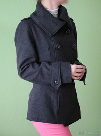 Zimní antracitový kabát New Look vel.42 - 3