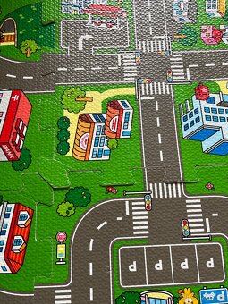 Dětská podložka na hraní, pěnove puzzle autodráha - 3