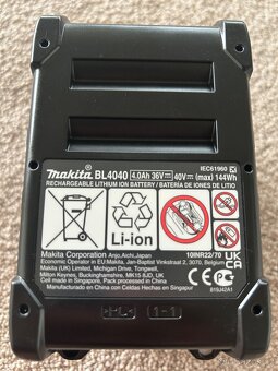 Makita BL4040 4Ah 40V, nový akumulátor, v záruce s fakturou - 3