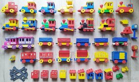 DUPLO vlak,lokomotiva,vagony,koleje,křížení,nádraží,figurky - 3
