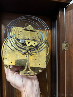 Nástěnné secesní pendlové tří-závažové bicí hodiny - 3