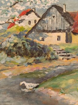 Obraz Kubr, Jaro na vsi, olejomalba 47x59 - 3