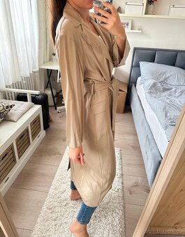 ZARA KRÁSNÝ BÉŽOVÝ TRENCH COAT / KABÁTEK - 3