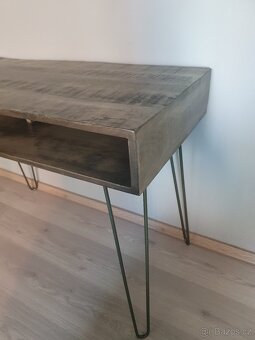 Masivní mangový stůl + polstrovaná židle - 3