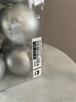 Vánoční ozdoby koule stříbrné 24 ks - 3