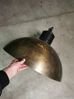 Loftové závěsné světlo staromosaz XXL Ø69cm LARINO - 3