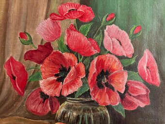 Obraz Petržílka, Vlčí máky, olej na plátně 55x40 - 3