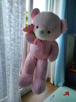 Nový obrovský plyšový růžový medvěd 130 cm - 3