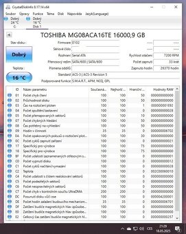Toshiba Enterprise MG08 16TB - 512 cache, SATA3, záruka - 3