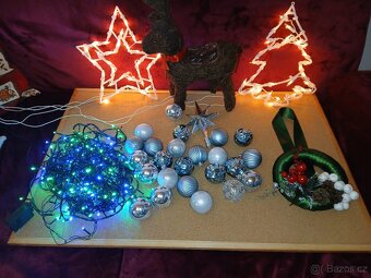 Vánoční ozdoby osvětlení Sob svítící vločka a stromek... - 3