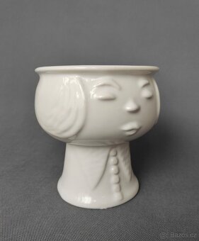 Nádherná keramická váza nebo květináč ve tvaru hlavy - 3