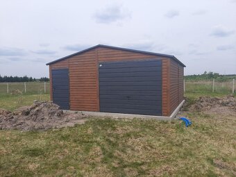 Plechová garáž 6x6m - 3