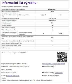 SUV PNEU - KUMHO 235/55/18 100V - 3