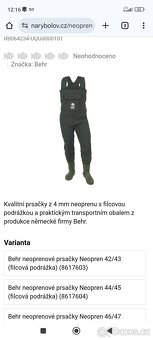 Neoprenové prsačky 44vel - 3