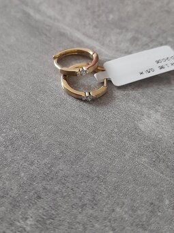 Dámské náušnice 585 14k s diamantem 0,06ct - 3