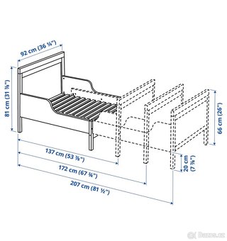 IKEA SUNDVIK dětská rostoucí postel+lamele+matrace -TOP stav - 3