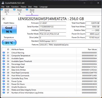 2x M.2 NVMe SSD 256GB – Lenovo LENSE20256GMSP34MEAT2TA - 3