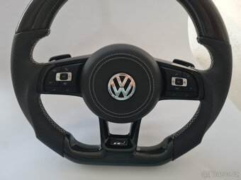 VOLANT VOLKSWAGEN R RLINE GTI - KOZA / KARBÓN CHROMOVE LOGO - 3