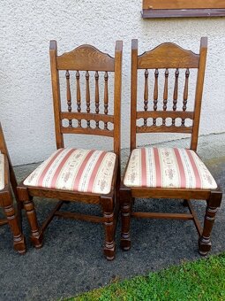 4 X rustikální masivní dubové židle - komplet. - 3