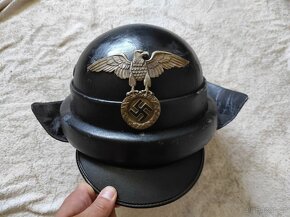 německá moto kožená helma/přilba - 3
