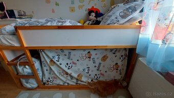 IKEA KURA dětská postel 90x200 cm bílá/borovice - 3
