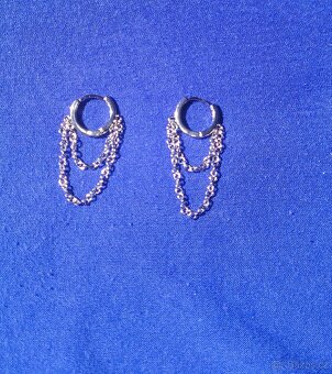 Nové dámské bižuterní náušnice visací řetízky - 3