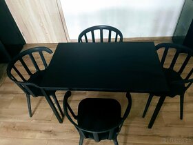 Velký jídelní stůl, černý, kovový rám a nohy - 3