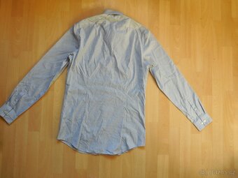pánská Calvin Klein modrobílá košile plátno, dl.ruk , M/40 - 3